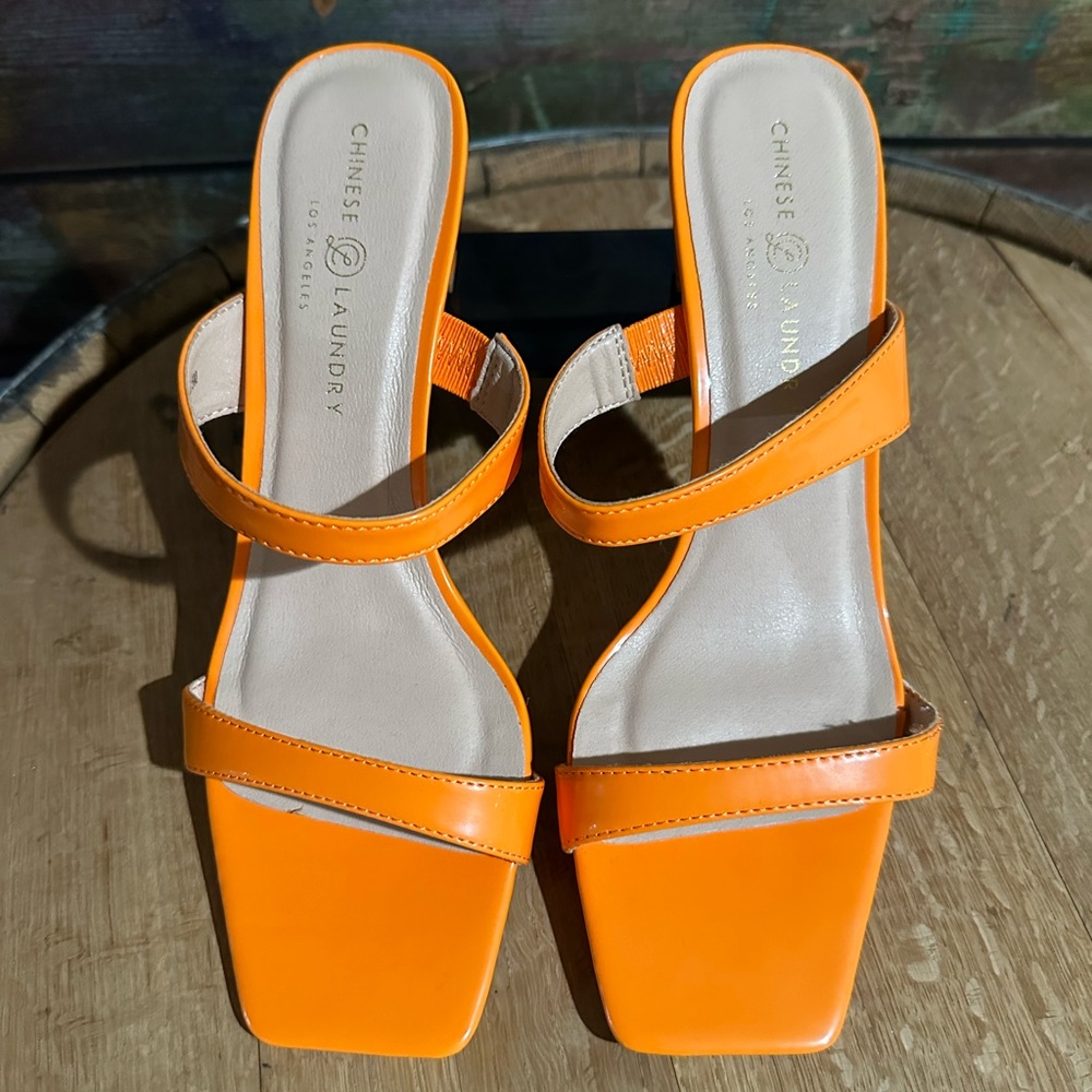 🧡 NEW Chinese Laundry Yanti Heeled Sandals – Orange – Size 11 🧡 - Picture 2 of 4